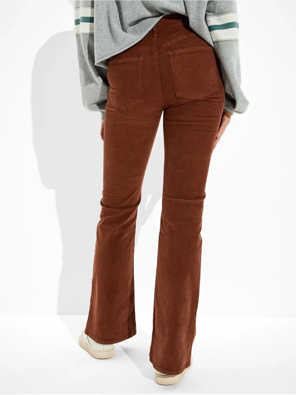 American Eagle Outfitters High-Rise Flare Corduroy Jeans - Brown